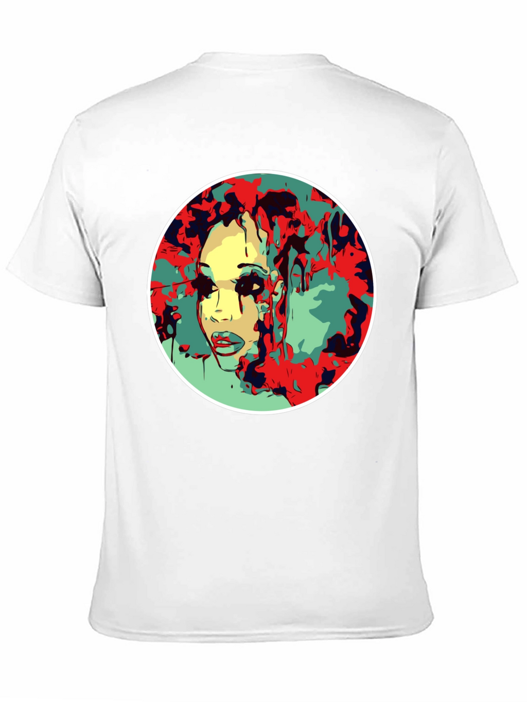 Abstract Face Graphic T-Shirt - Black
