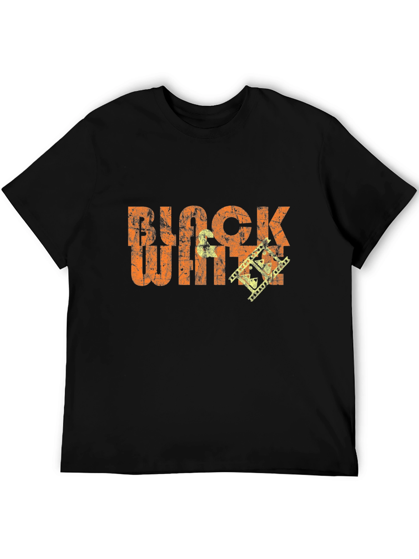Black White Film Crew Graphic T-Shirt