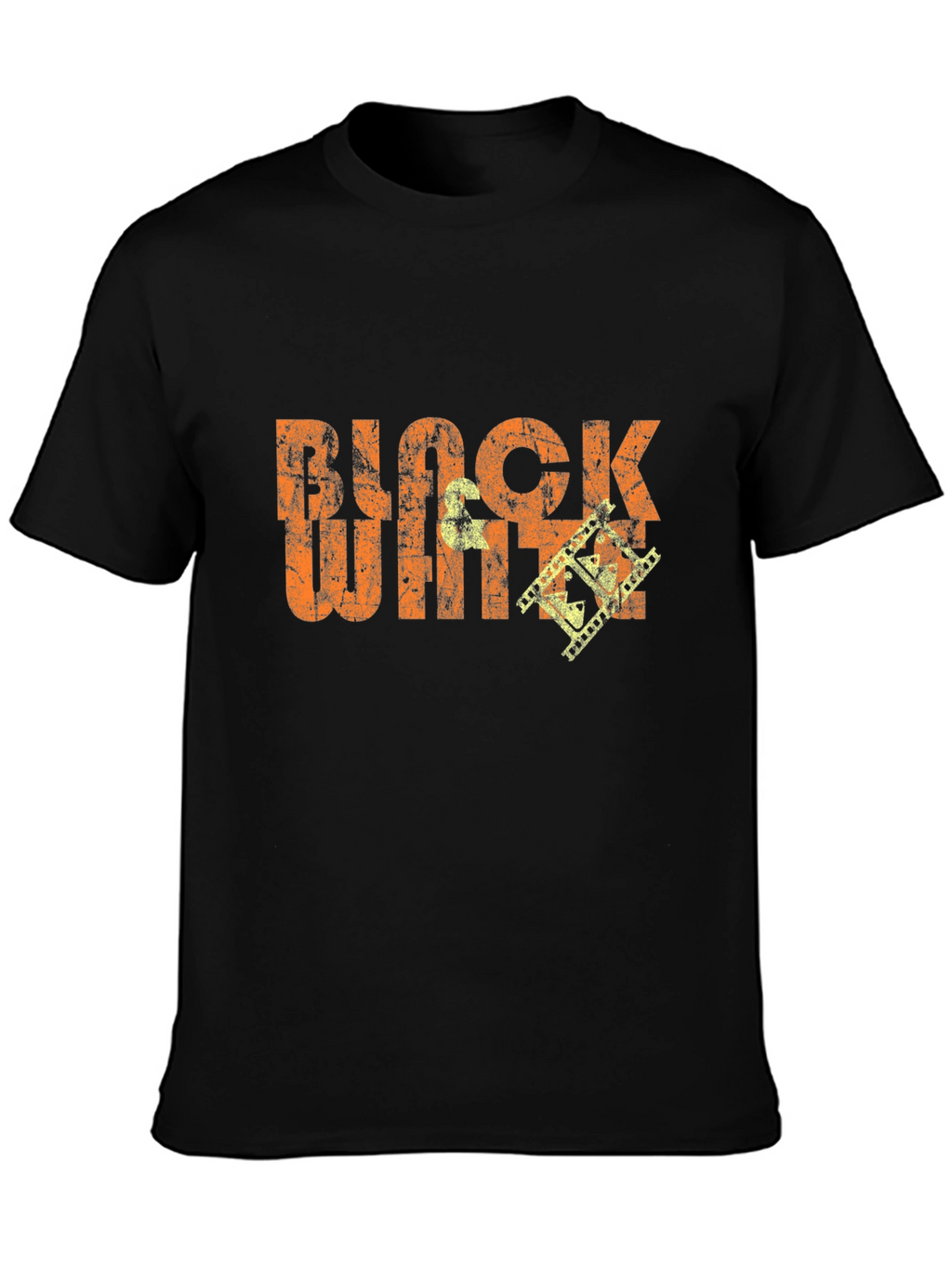Black White Film Crew Graphic T-Shirt