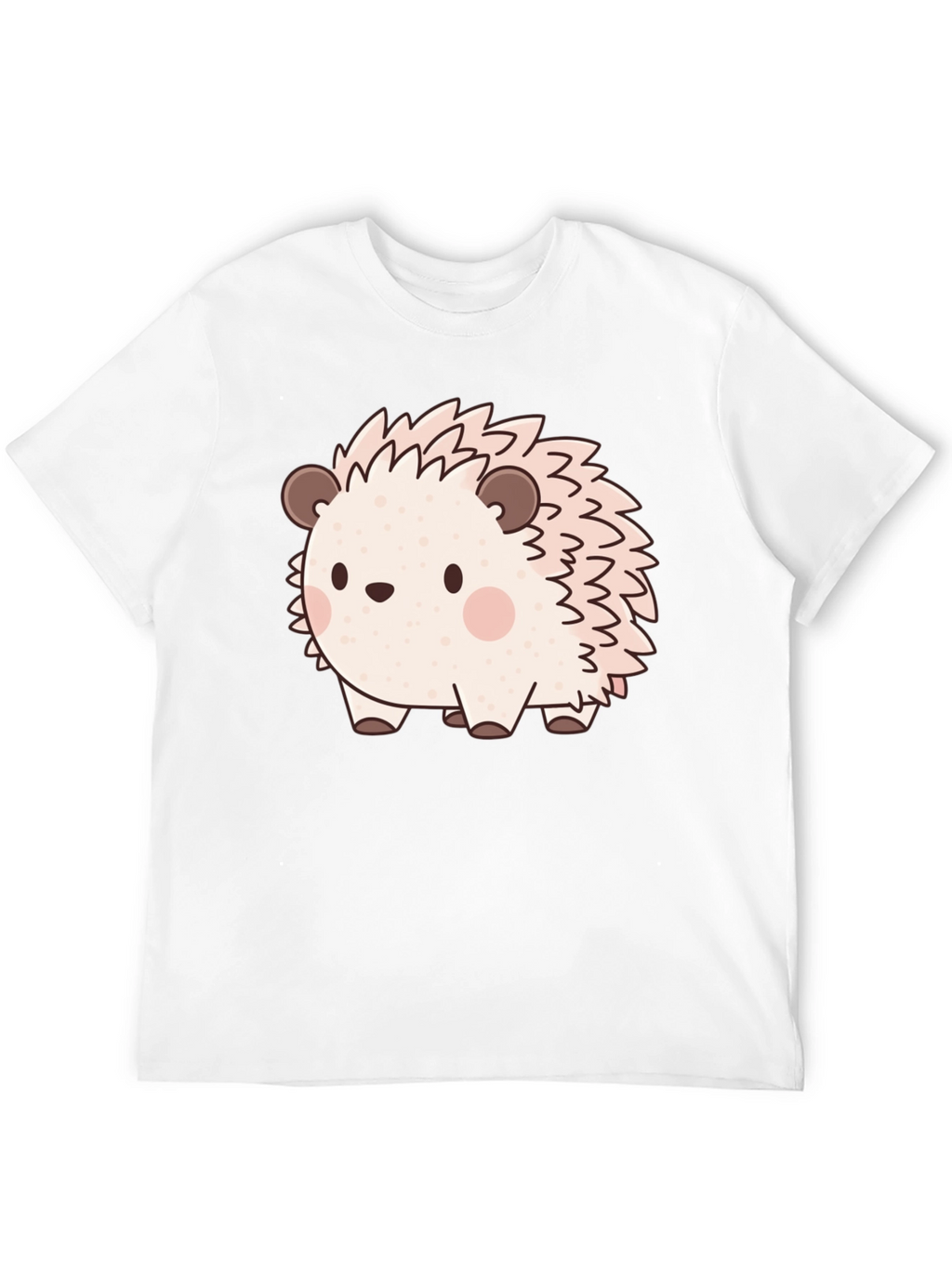 Cute Hedgehog Graphic Print Black T-Shirt