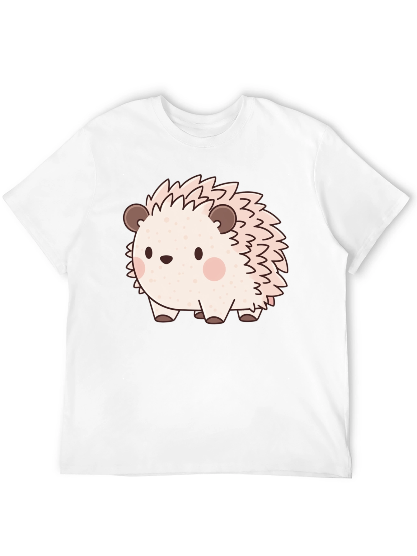 Cute Hedgehog Graphic Print Black T-Shirt