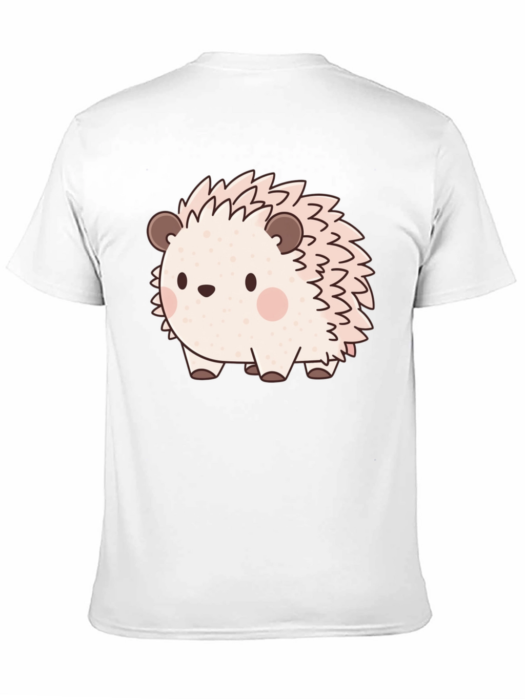 Cute Hedgehog Graphic Print Black T-Shirt