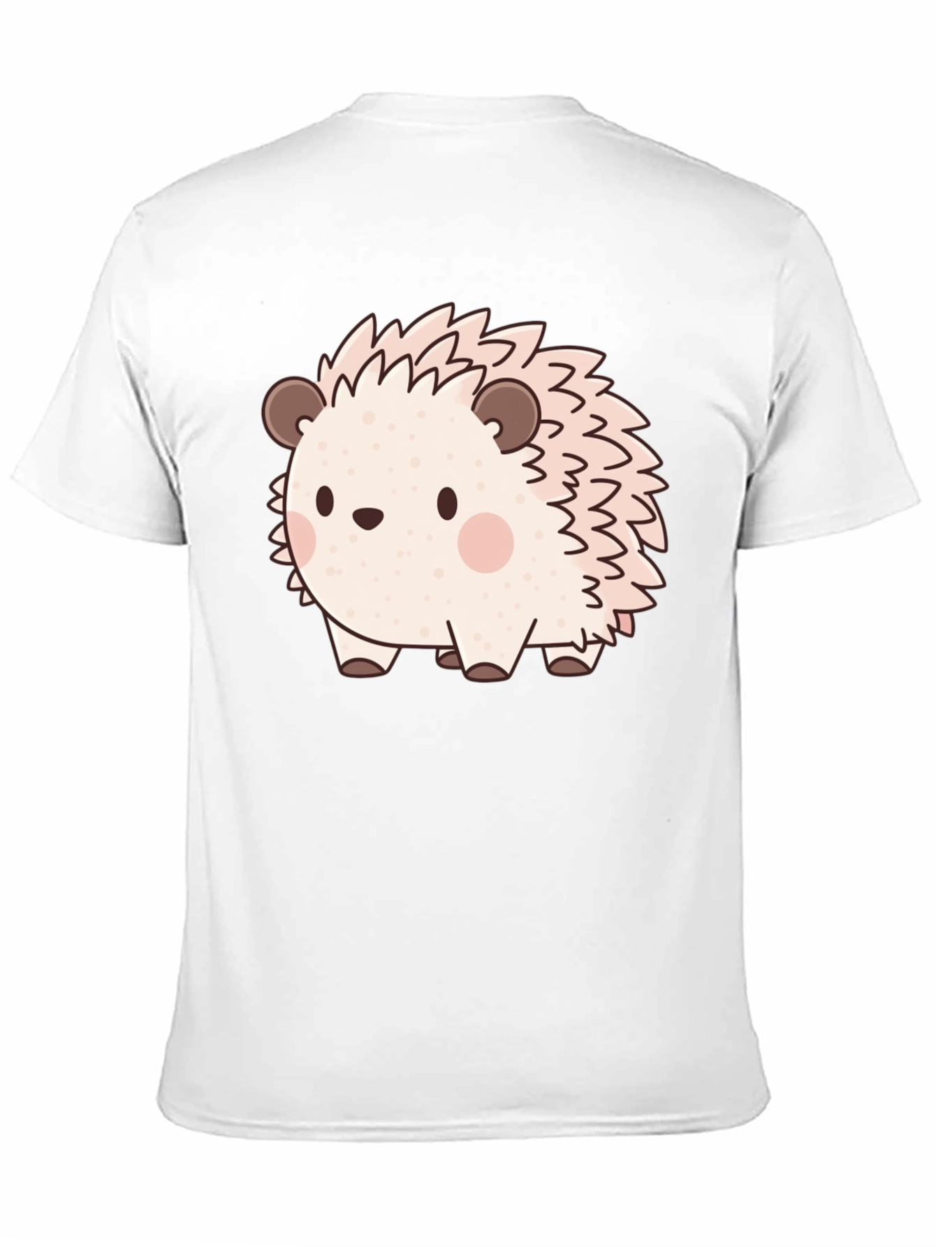 Cute Hedgehog Graphic Print Black T-Shirt