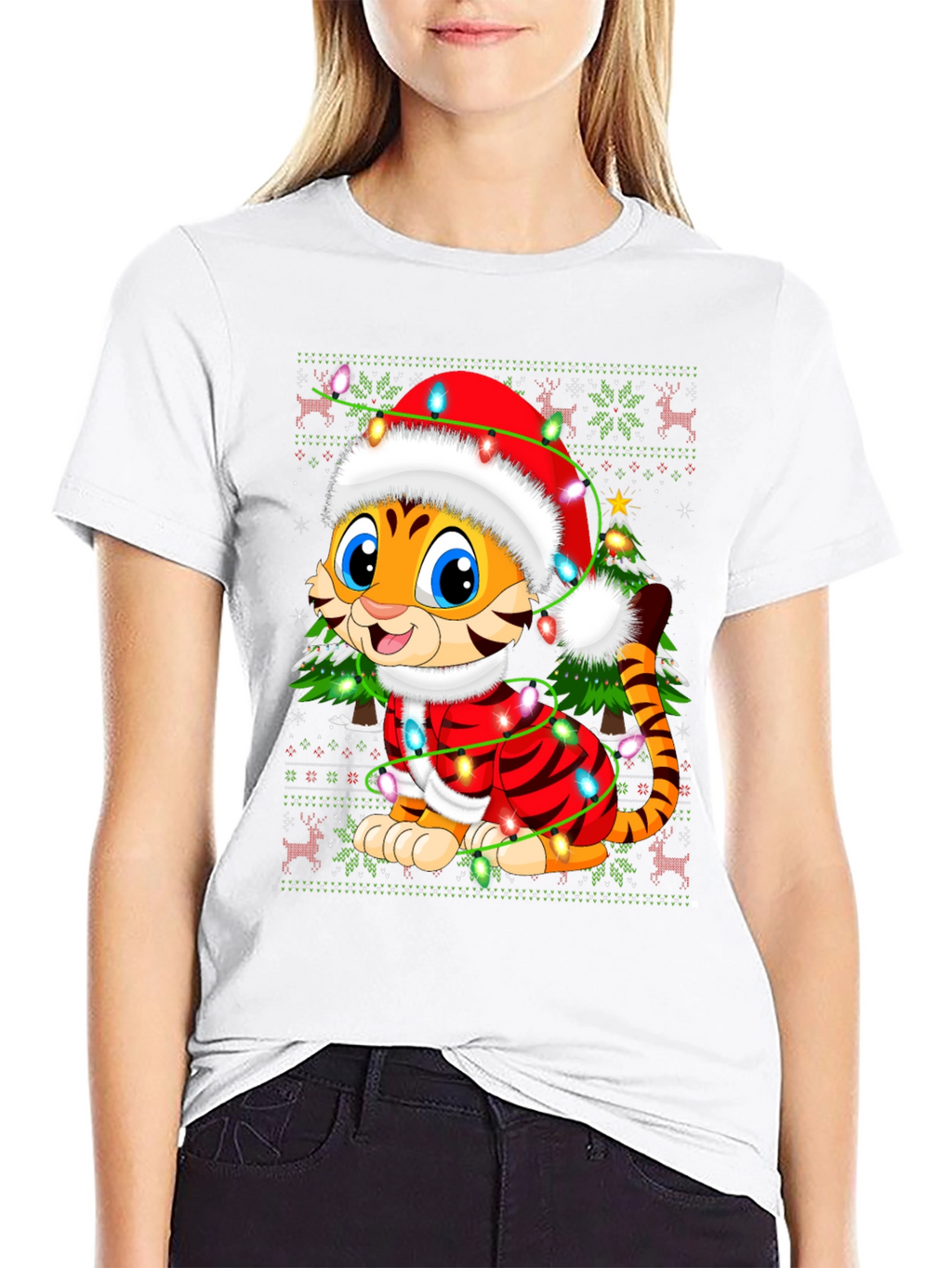 Festive Tiger Christmas T-Shirt