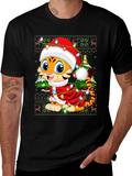 Festive Tiger Christmas T-Shirt
