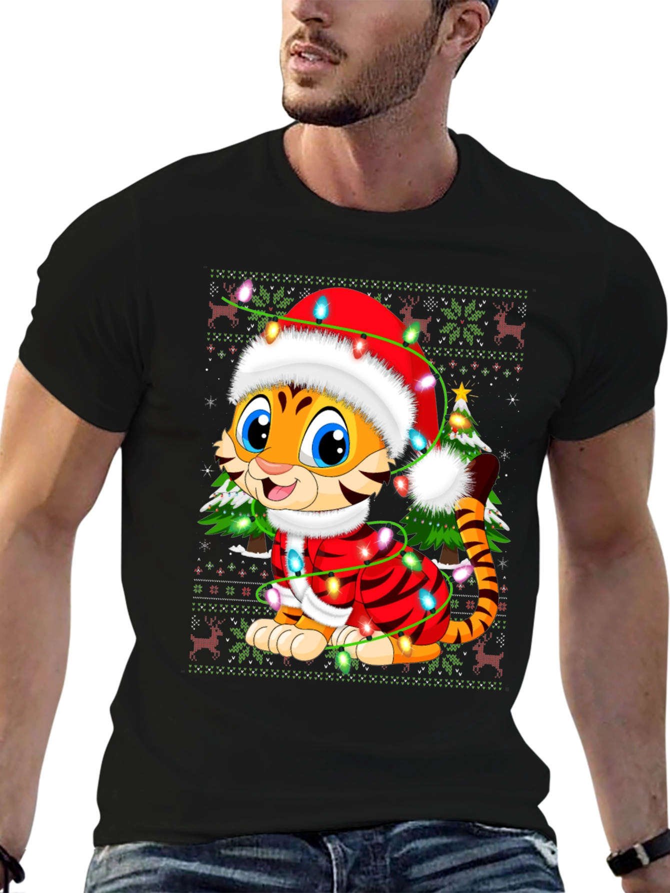 Festive Tiger Christmas T-Shirt