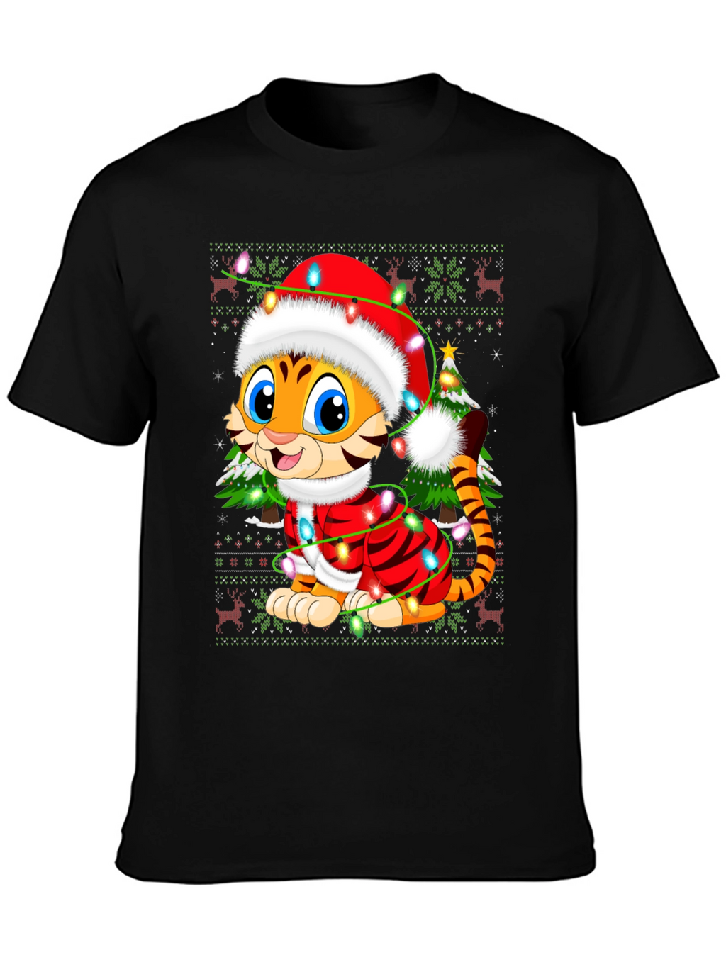 Festive Tiger Christmas T-Shirt
