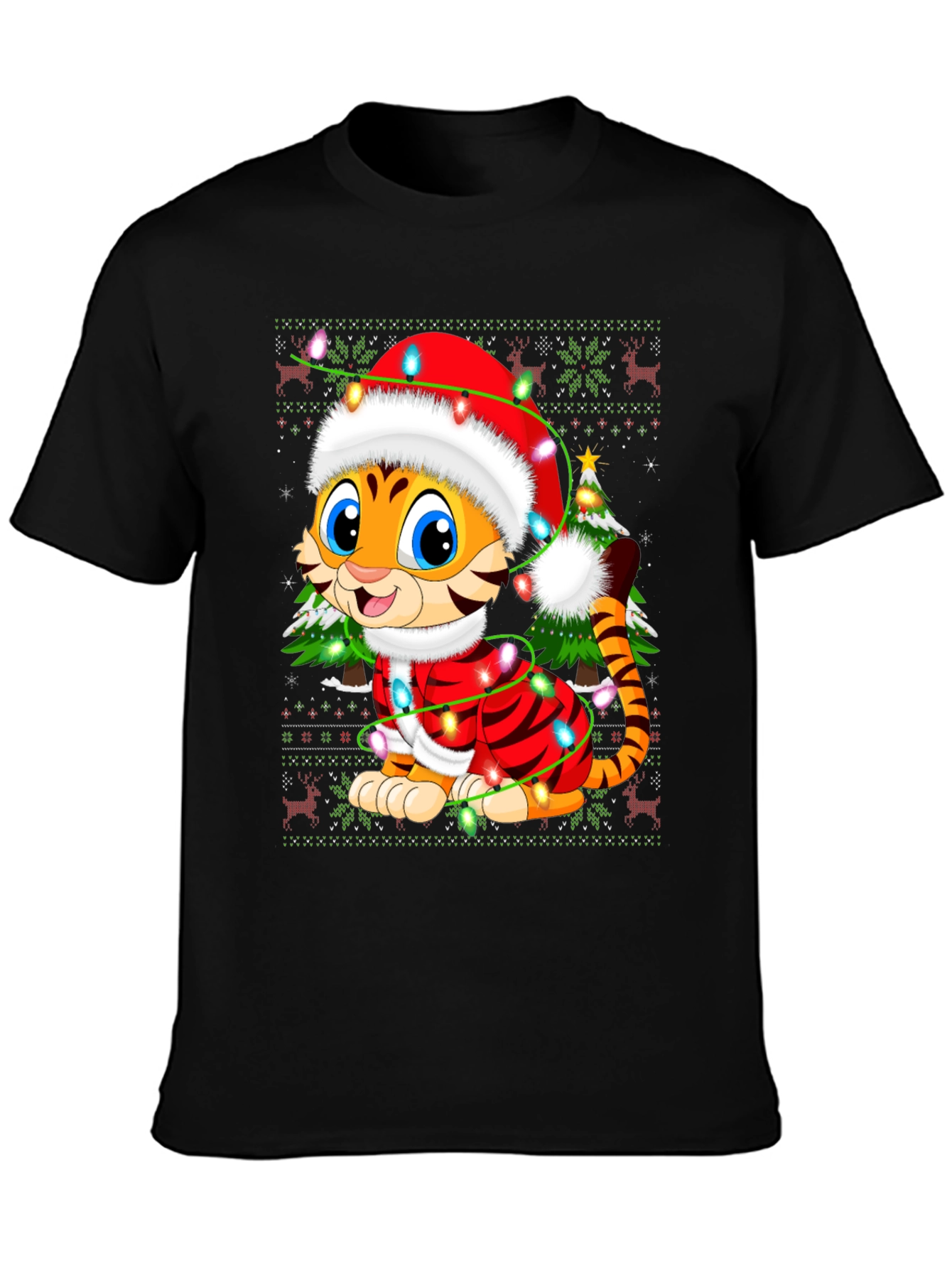 Festive Tiger Christmas T-Shirt