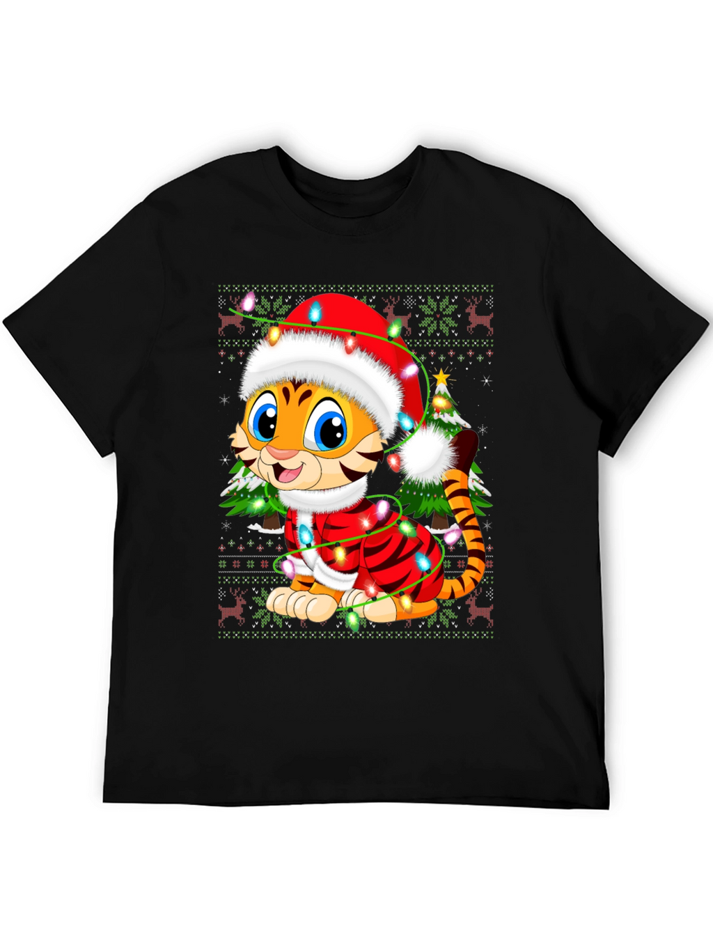 Festive Tiger Christmas T-Shirt