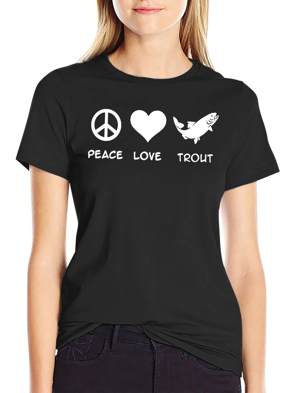 Peace Love Trout Graphic T-Shirt