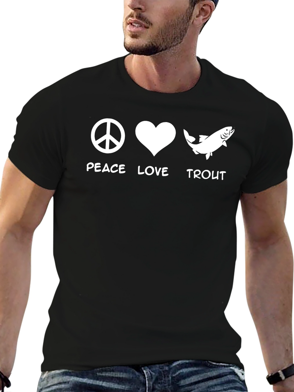 Peace Love Trout Graphic T-Shirt