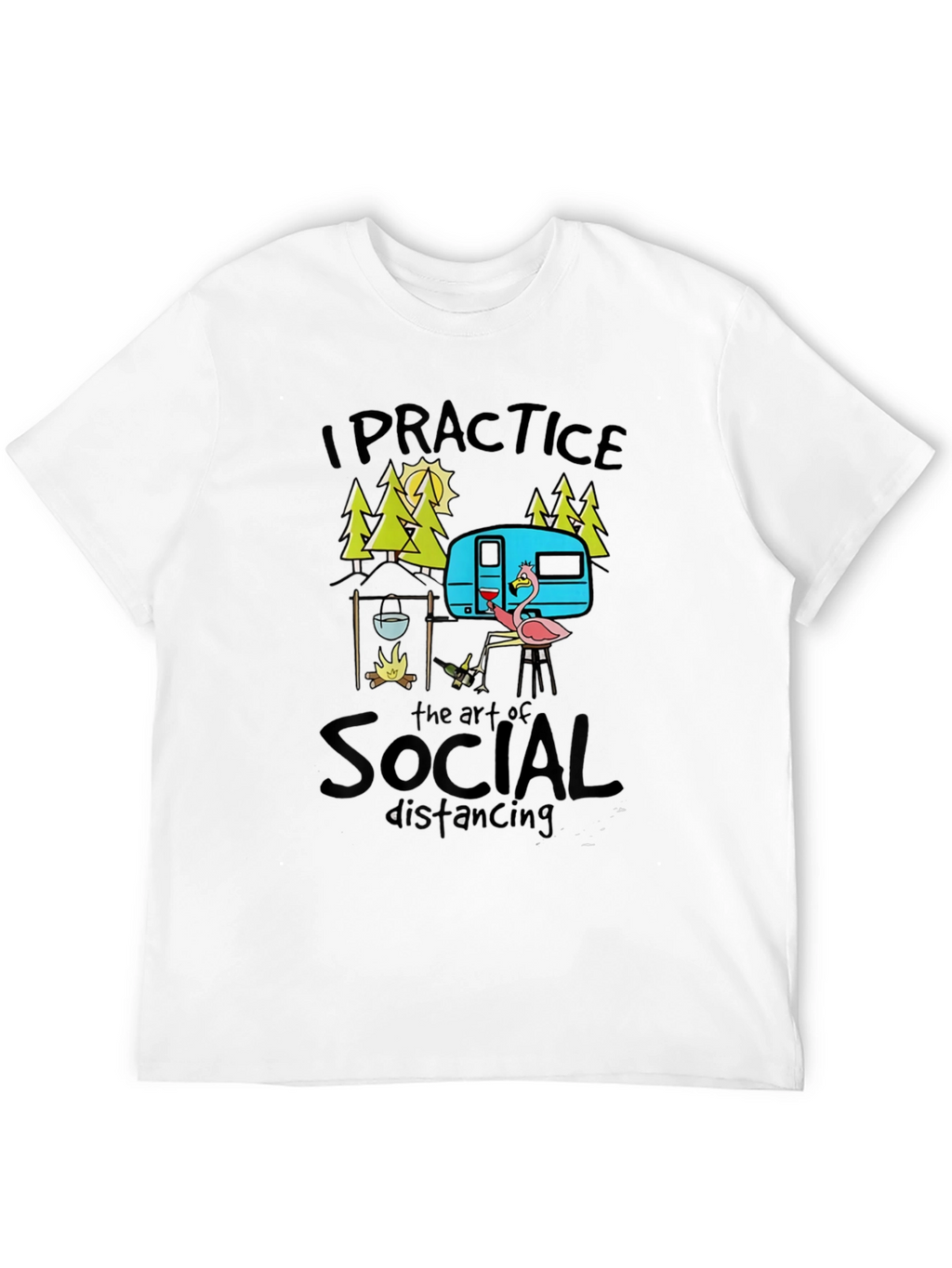 Social Distancing Camping Graphic T-Shirt