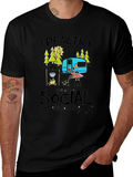 Social Distancing Camping Graphic T-Shirt