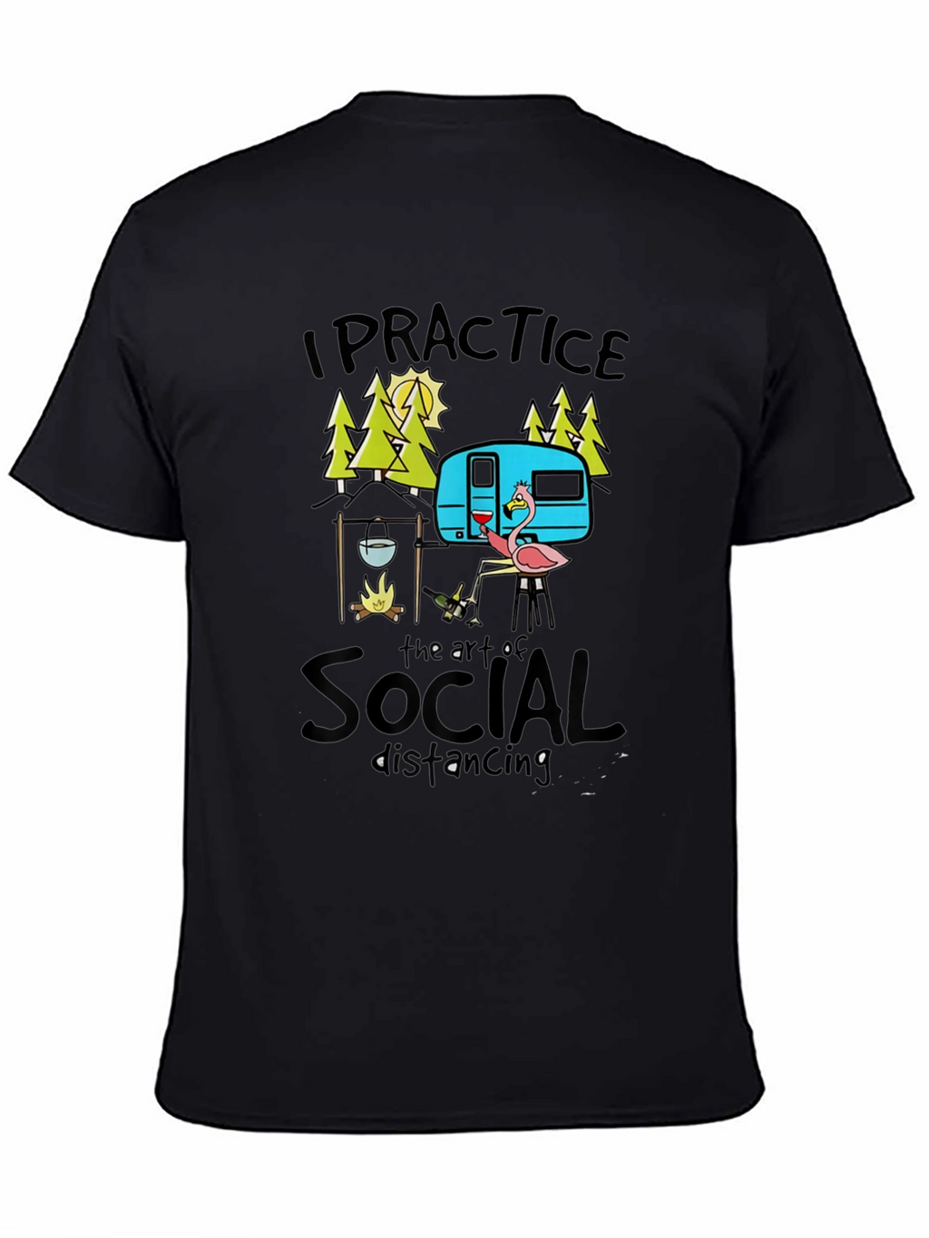 Social Distancing Camping Graphic T-Shirt