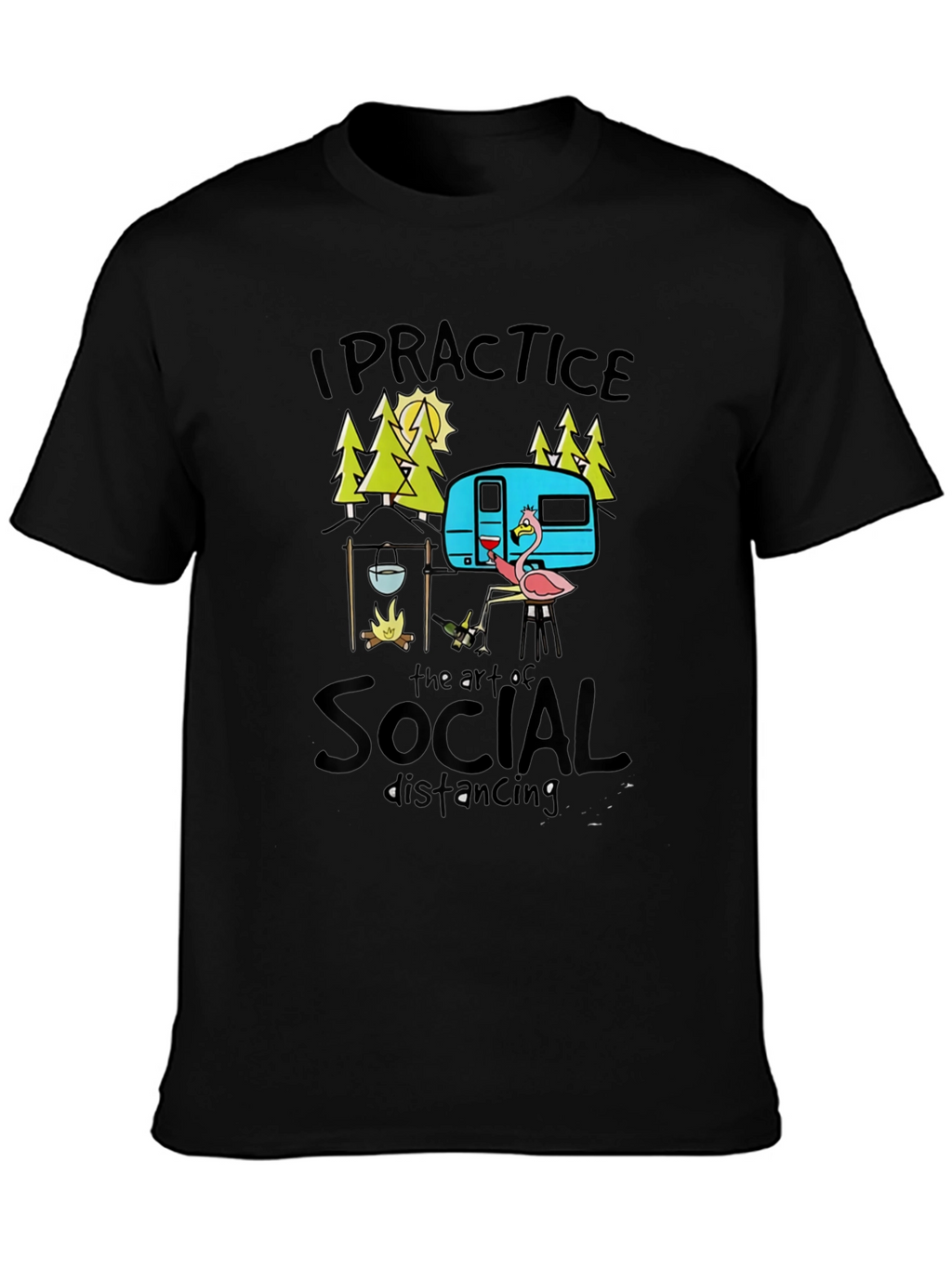 Social Distancing Camping Graphic T-Shirt