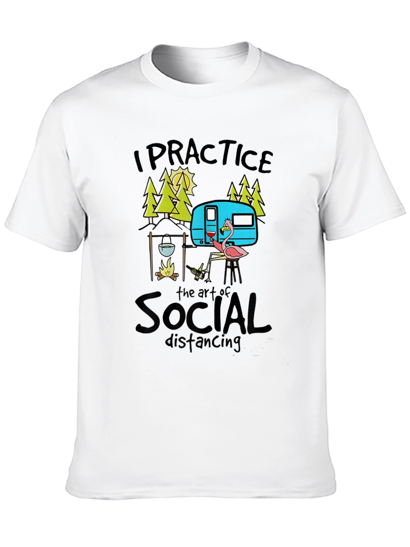 Social Distancing Camping Graphic T-Shirt