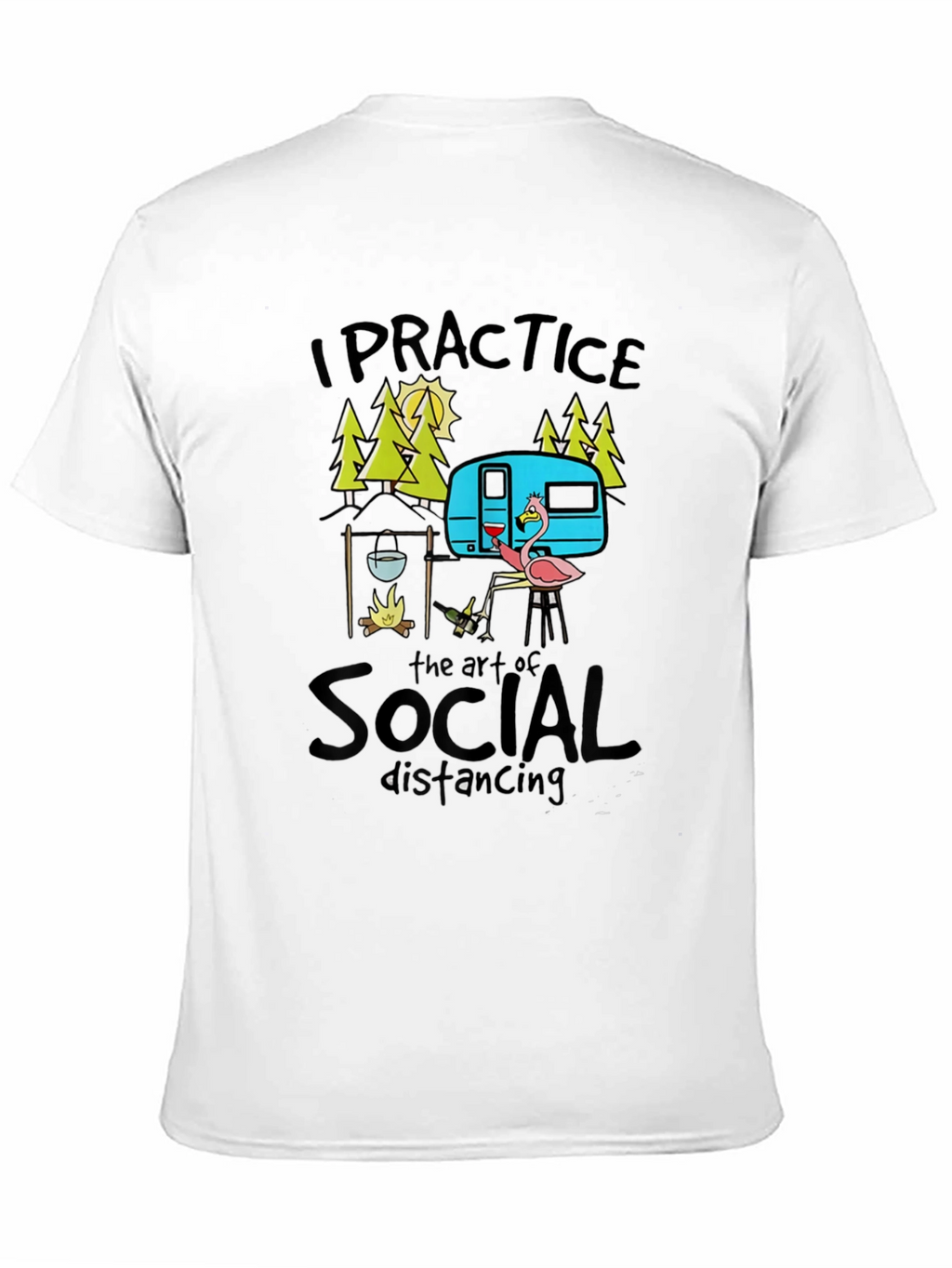 Social Distancing Camping Graphic T-Shirt