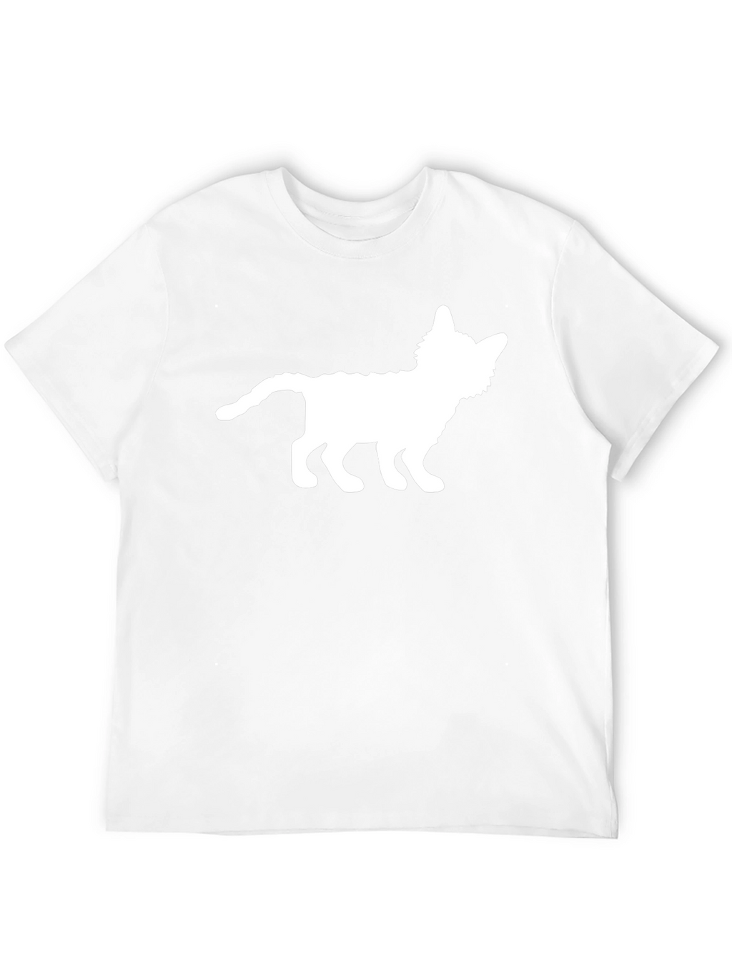 Cat Silhouette Graphic Tee - Black Cotton T-Shirt