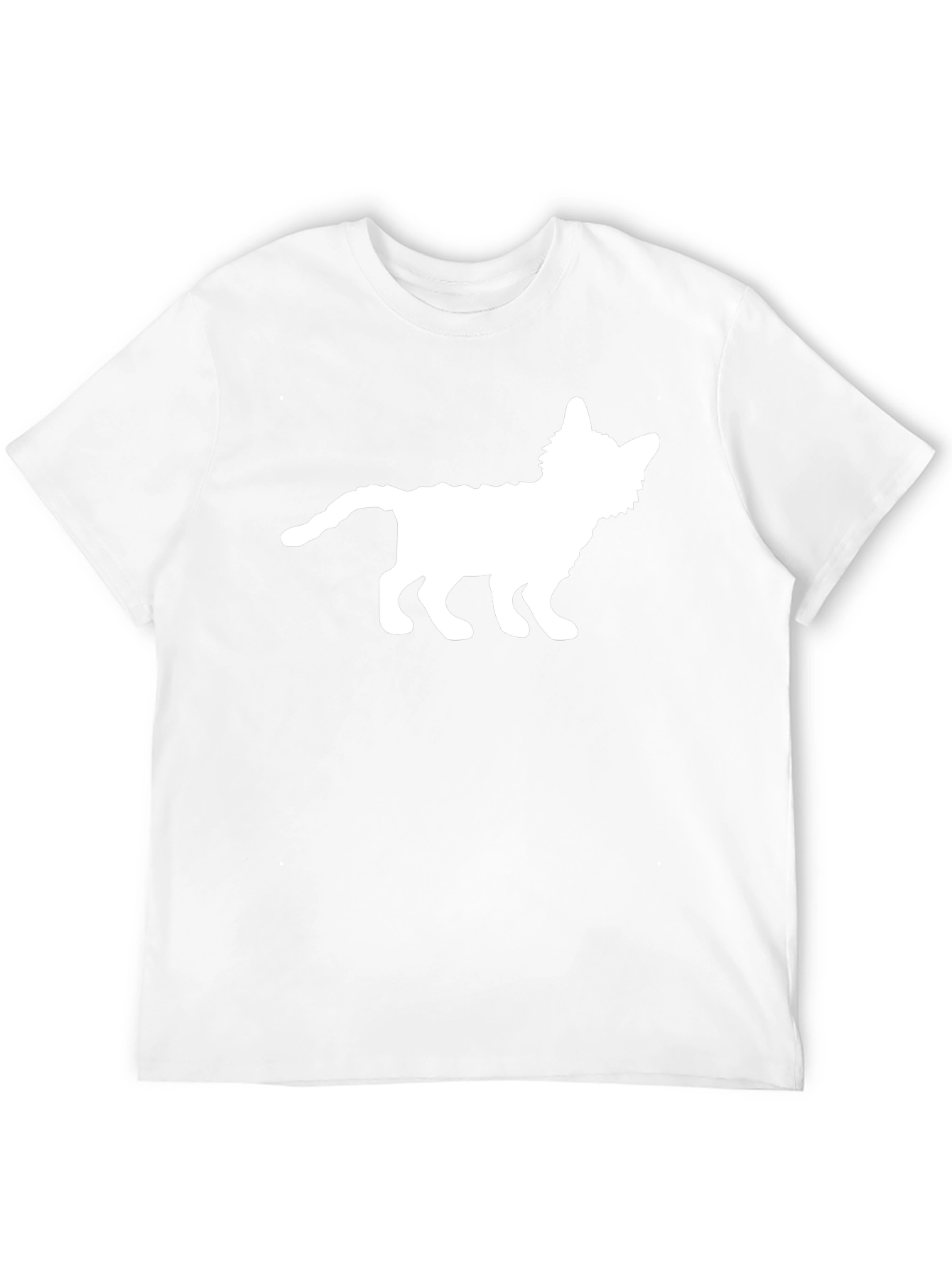 Cat Silhouette Graphic Tee - Black Cotton T-Shirt