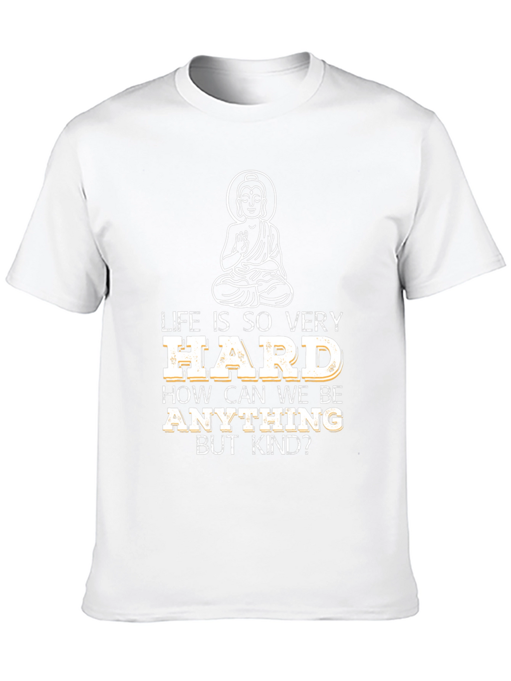 Life Is Hard Buddha Graphic T-Shirt - Black