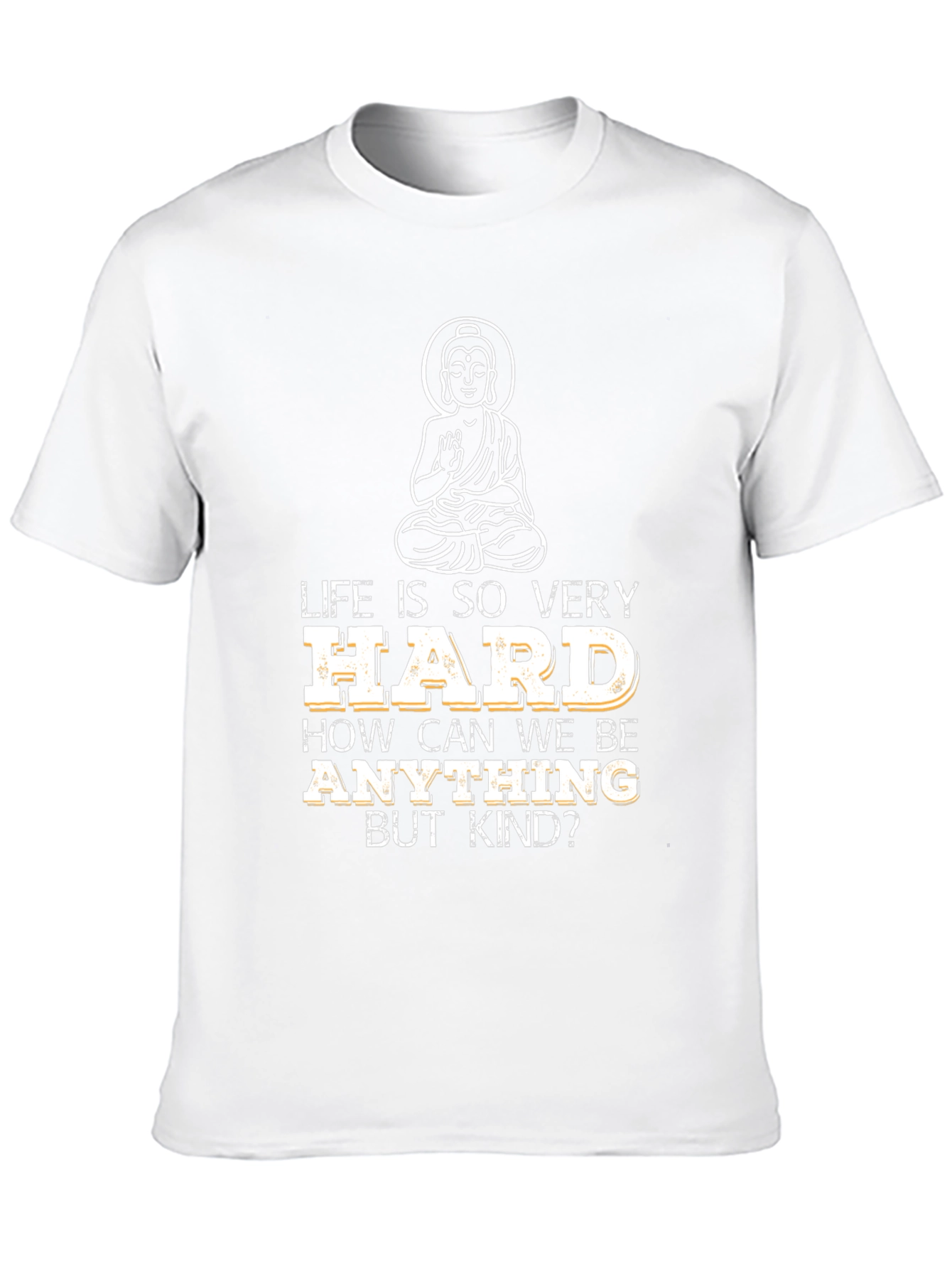 Life Is Hard Buddha Graphic T-Shirt - Black