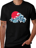 Japanese Wave Graphic T-Shirt - Black