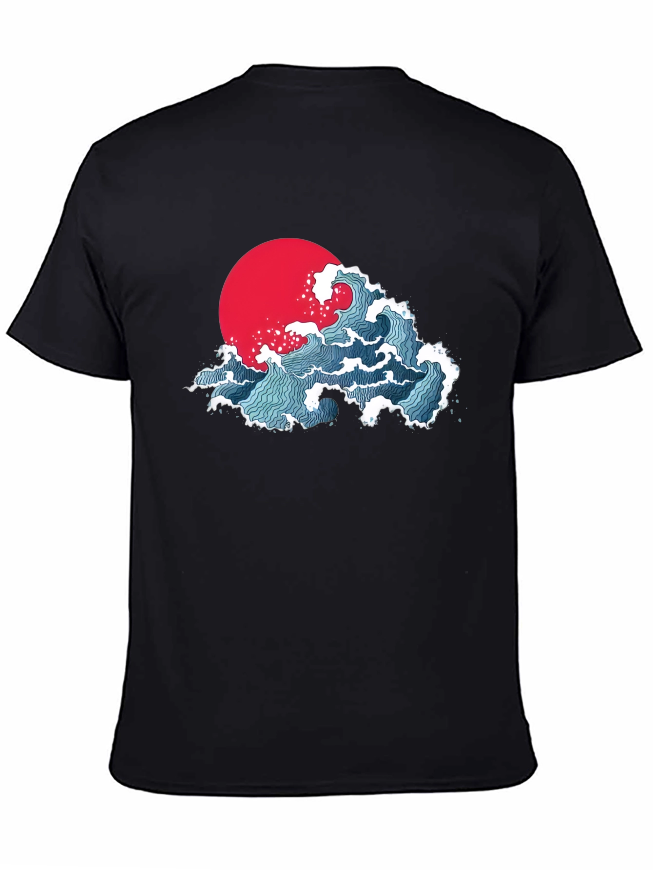 Japanese Wave Graphic T-Shirt - Black