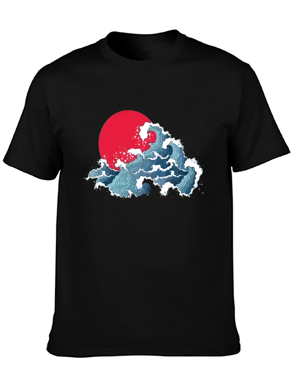 Japanese Wave Graphic T-Shirt - Black