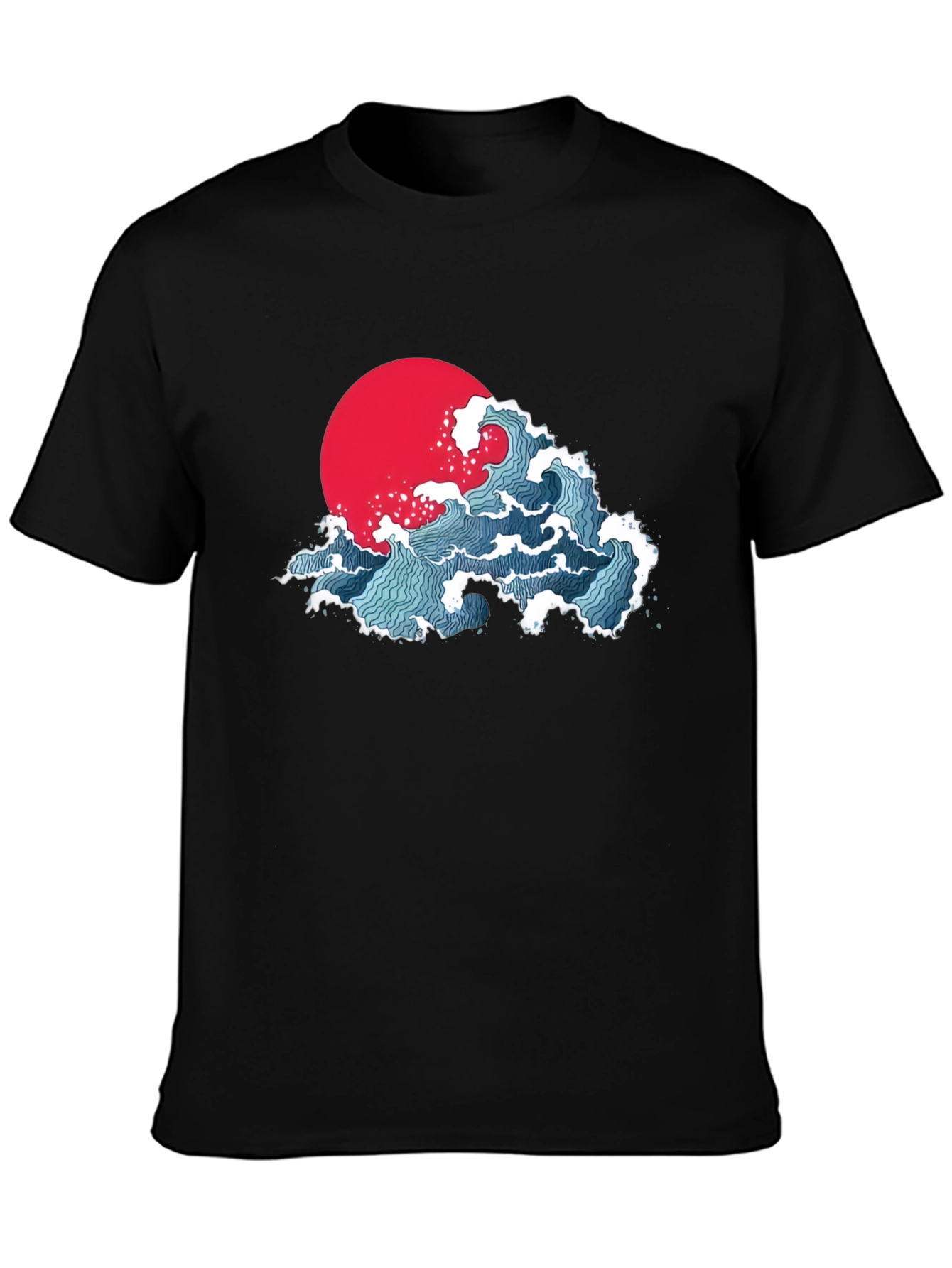 Japanese Wave Graphic T-Shirt - Black