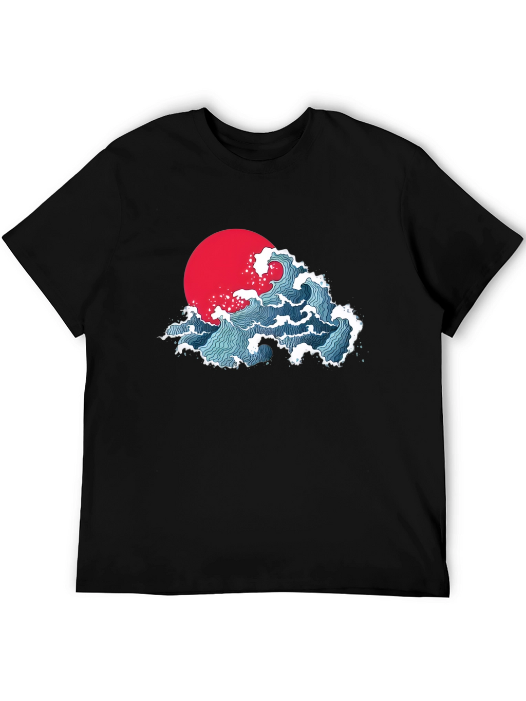 Japanese Wave Graphic T-Shirt - Black