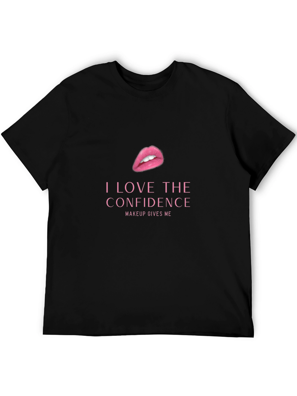 Confidence Makeup Graphic Tee - Black Cotton T-Shirt