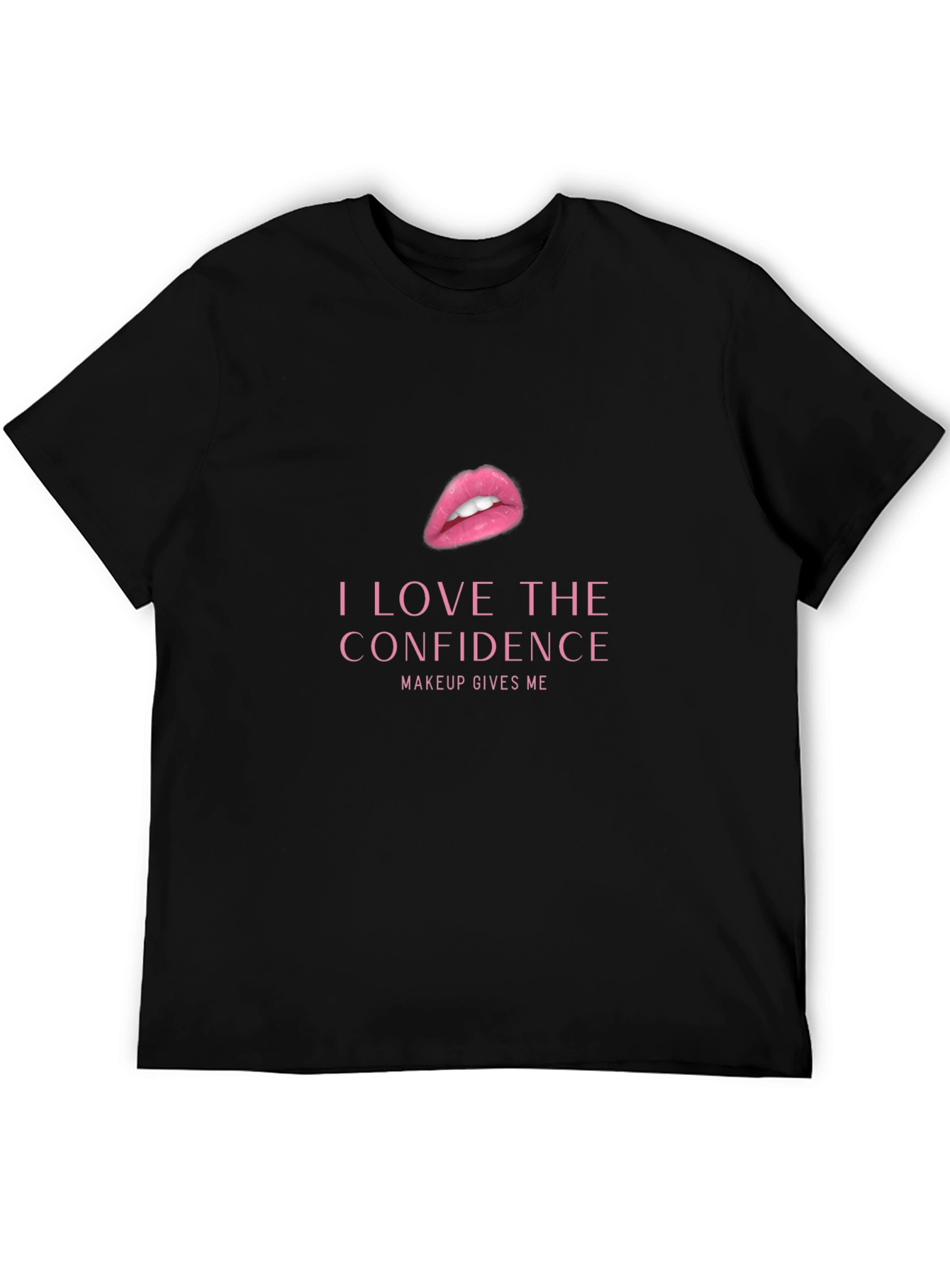 Confidence Makeup Graphic Tee - Black Cotton T-Shirt