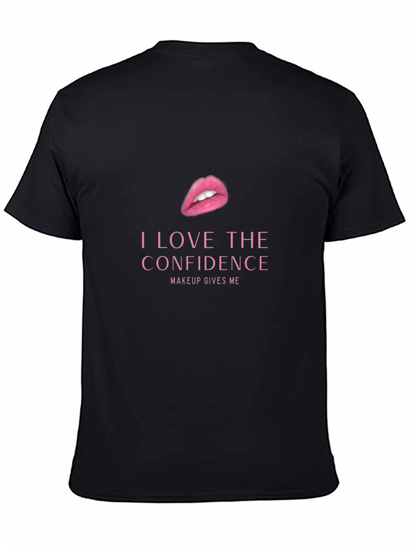 Confidence Makeup Graphic Tee - Black Cotton T-Shirt