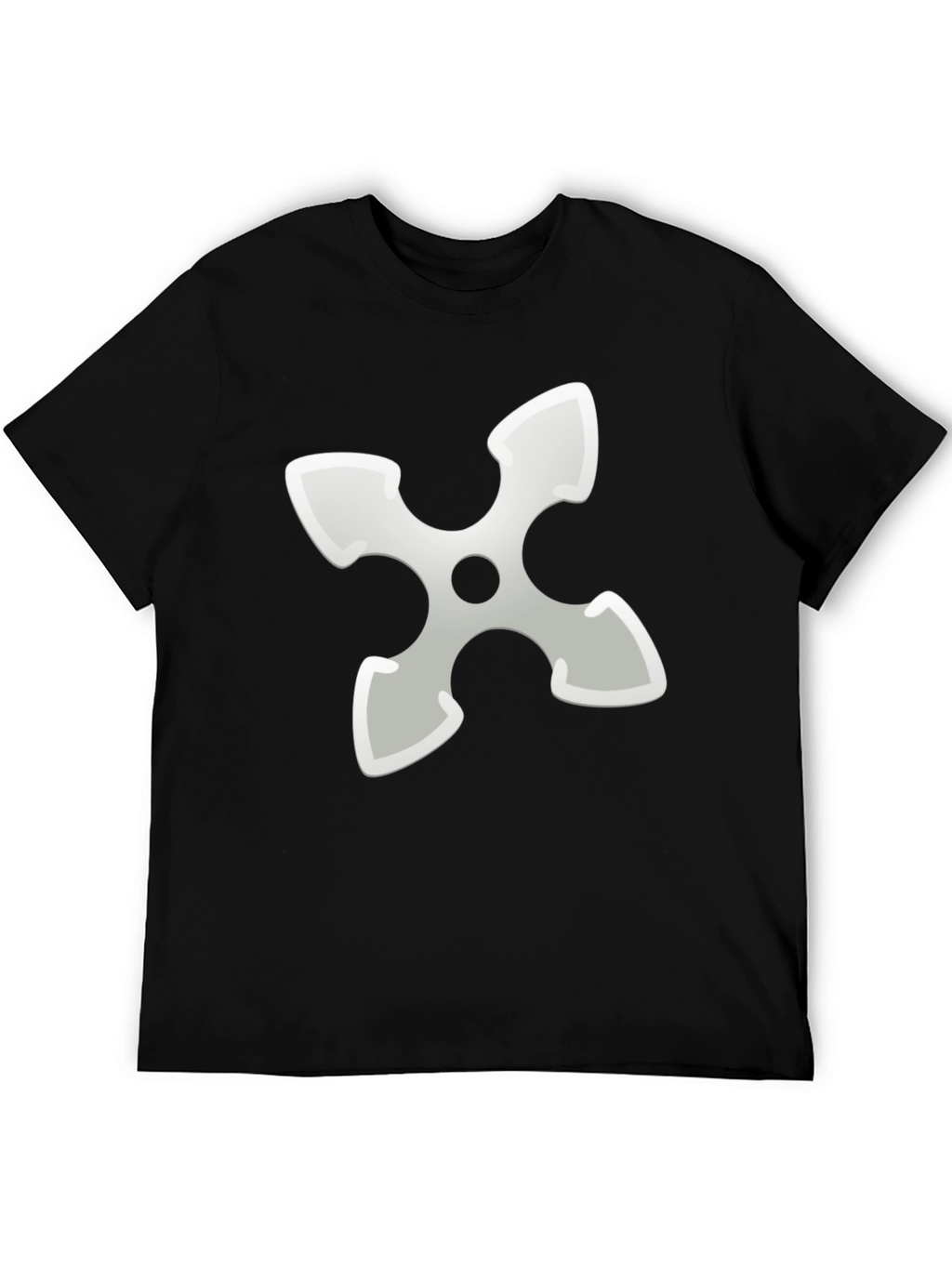 Ninja Star Graphic Tee - Black Cotton Blend T-Shirt