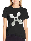 Ninja Star Graphic Tee - Black Cotton Blend T-Shirt