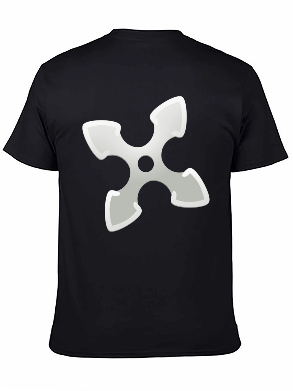 Ninja Star Graphic Tee - Black Cotton Blend T-Shirt