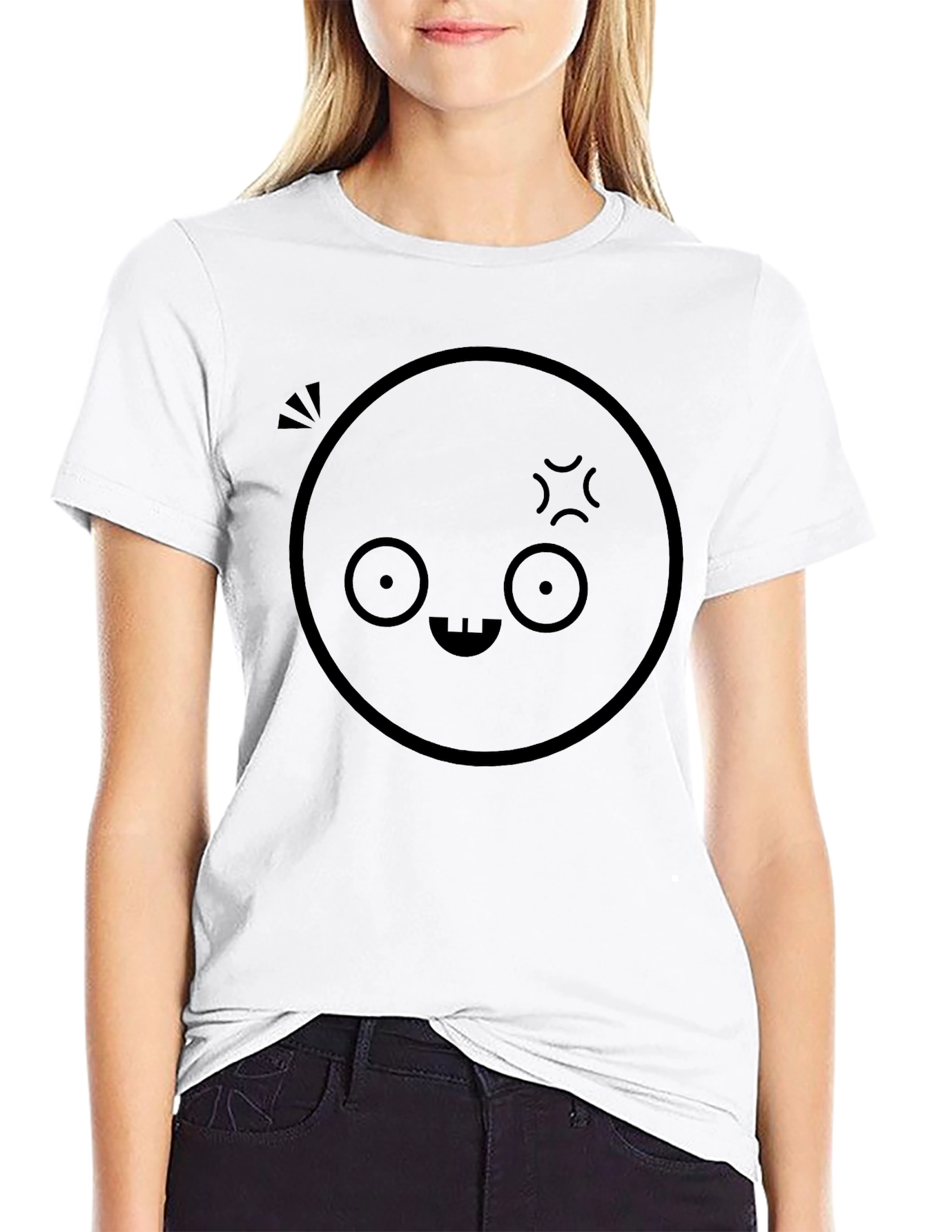 Funny Emoji Graphic Black T-Shirt