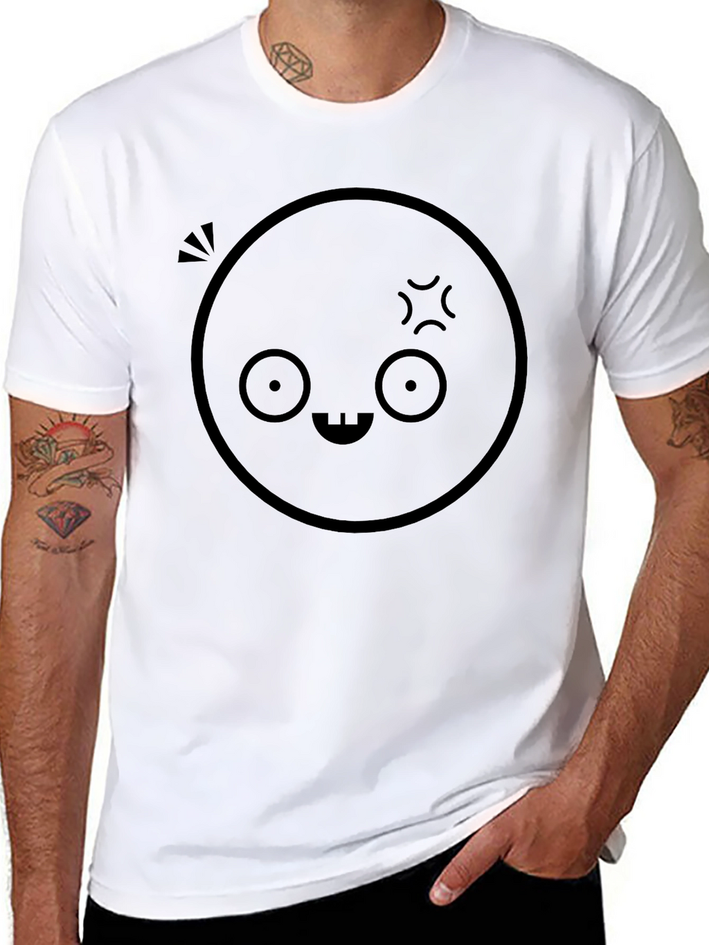 Funny Emoji Graphic Black T-Shirt