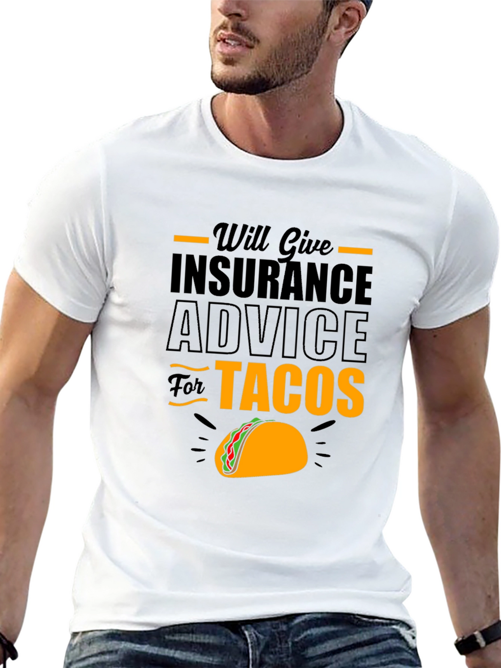 Will Give Insurance Advice For Tacos Black T-Shirt