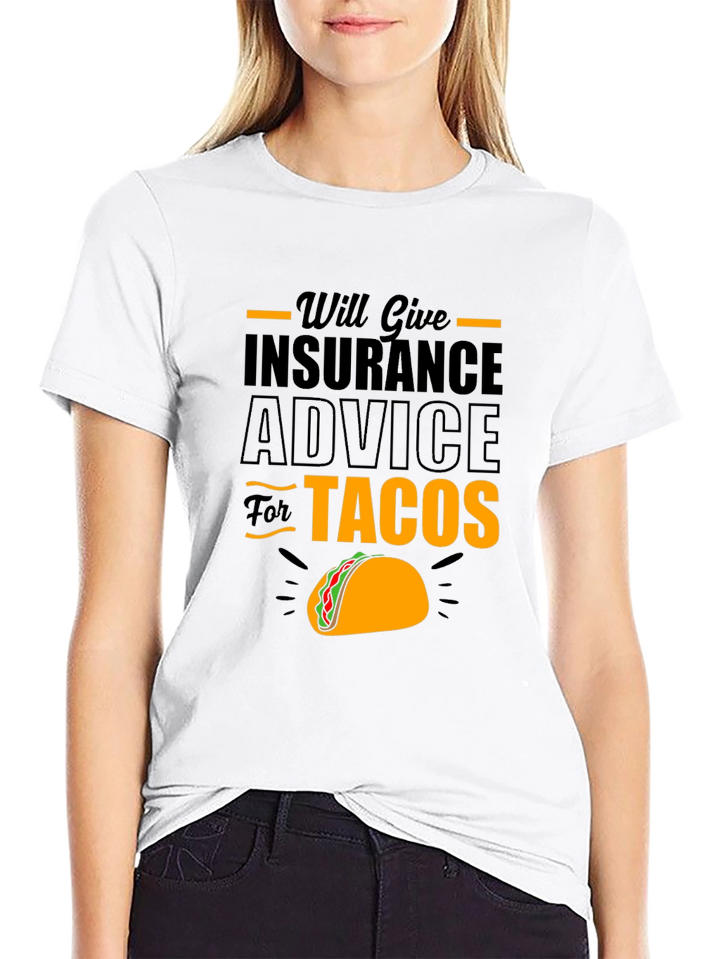 Will Give Insurance Advice For Tacos Black T-Shirt