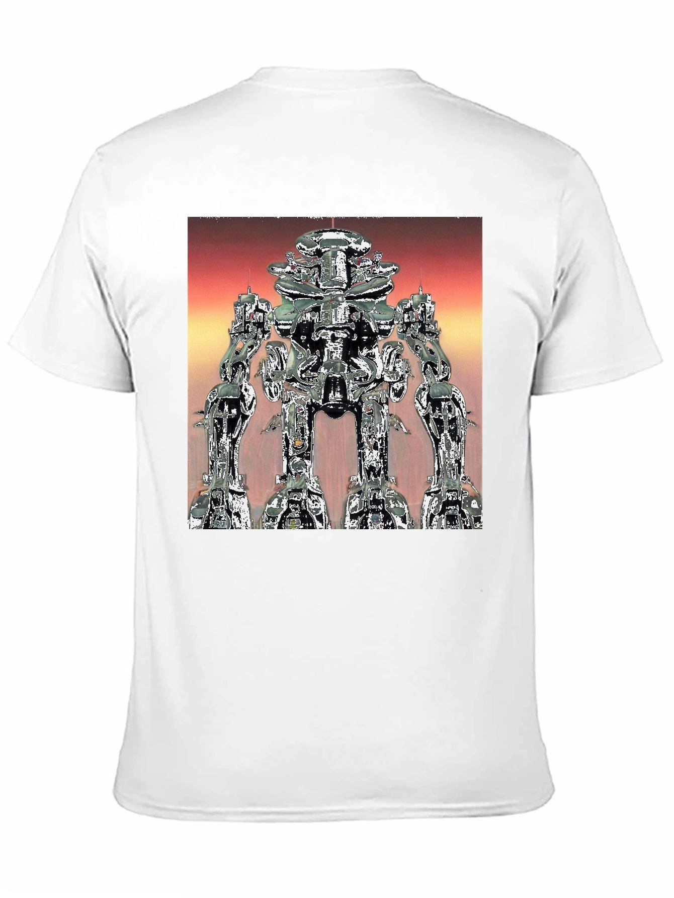 Futuristic Robot Graphic Tee - Black Cotton T-Shirt