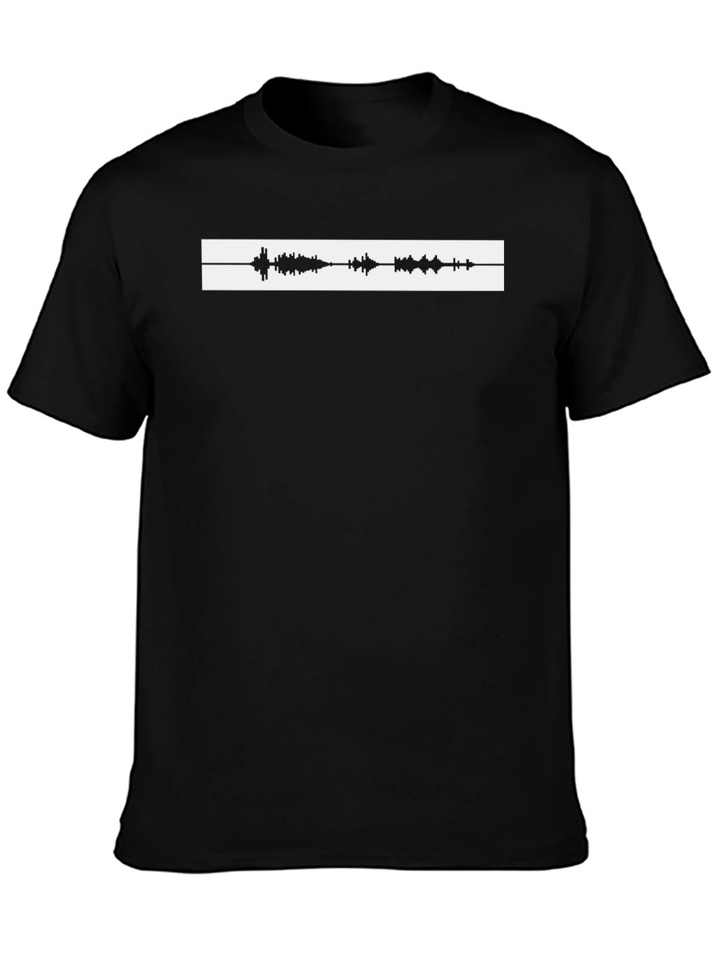 Sound Wave Graphic Tee - Black Cotton T-Shirt
