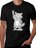 Cool Raccoon Graphic Tee - Rock On Style