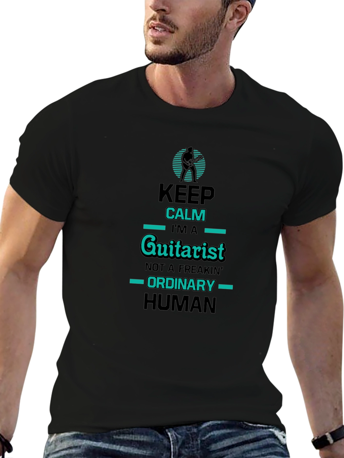 Keep Calm Guitarist T-Shirt - Black Graphic Tee
