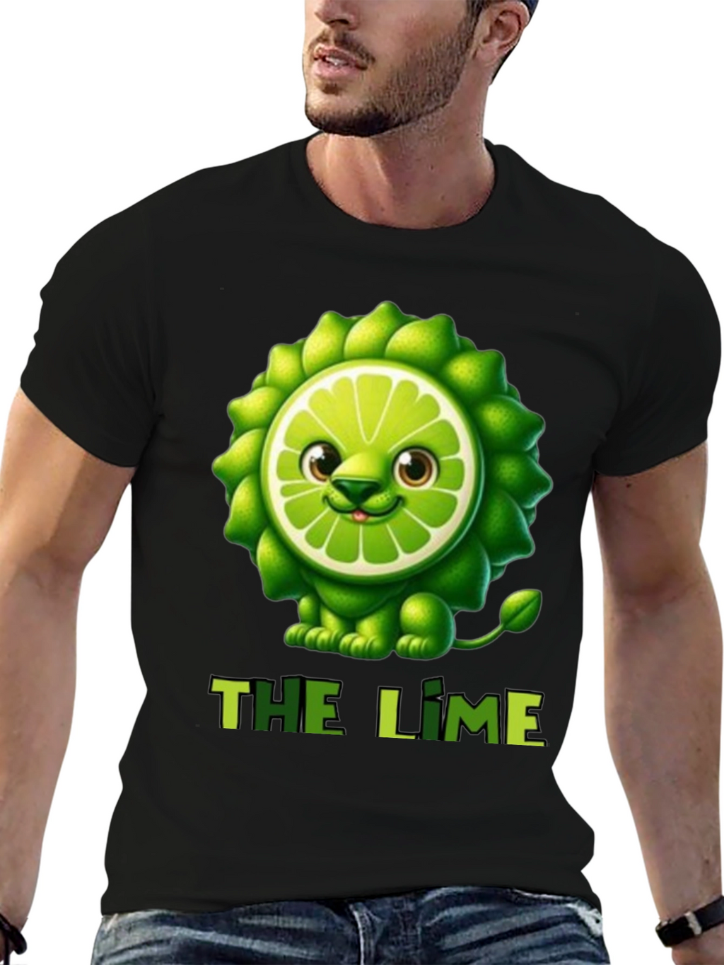 Lime Lion Graphic Tee - Unique Fruit Animal T-Shirt