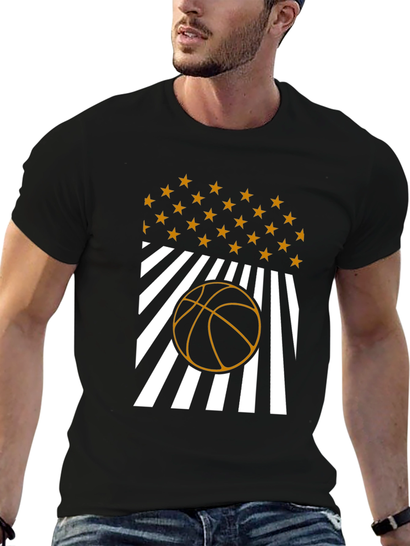 Basketball Stars & Stripes Graphic Tee
