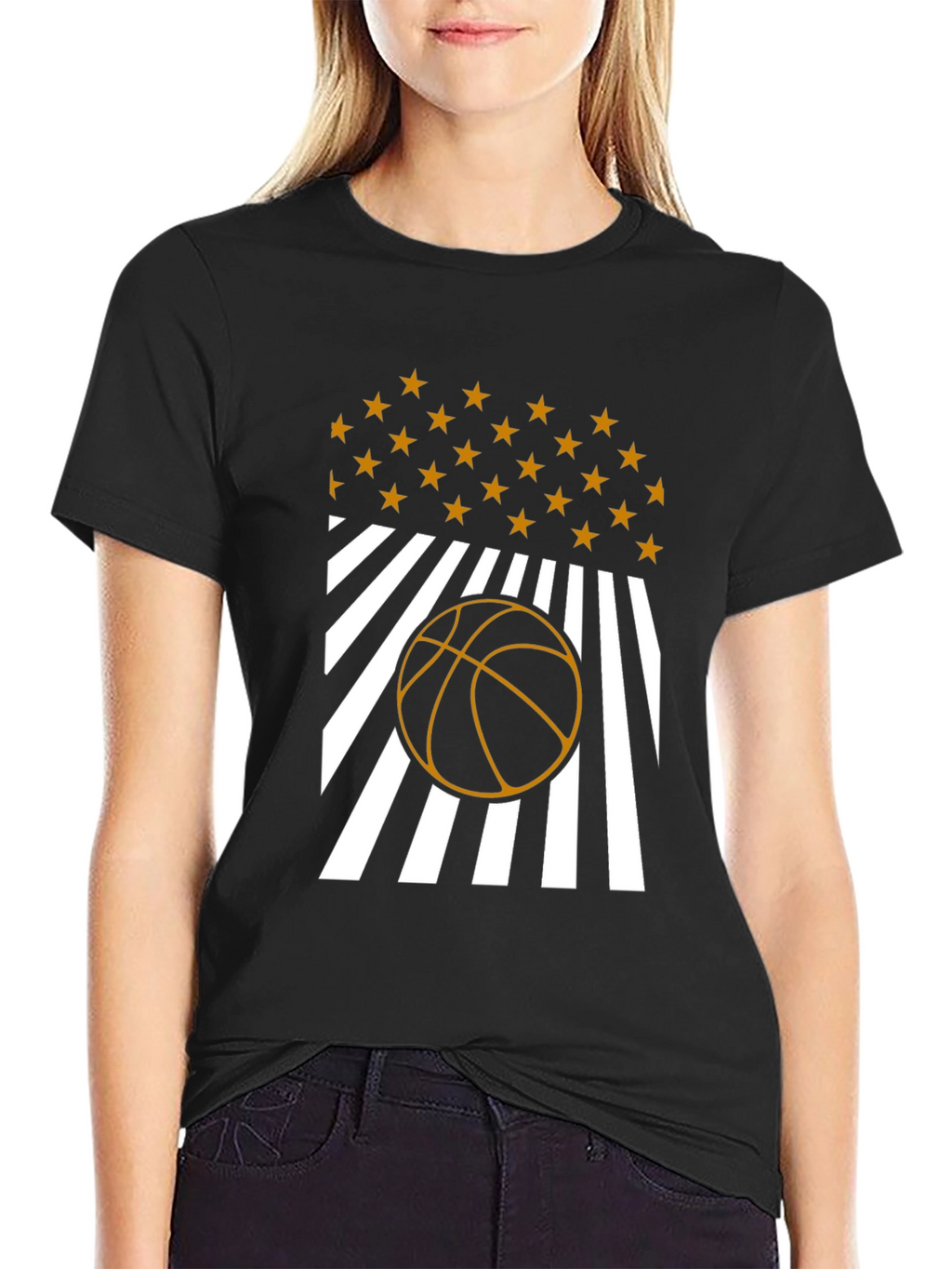 Basketball Stars & Stripes Graphic Tee