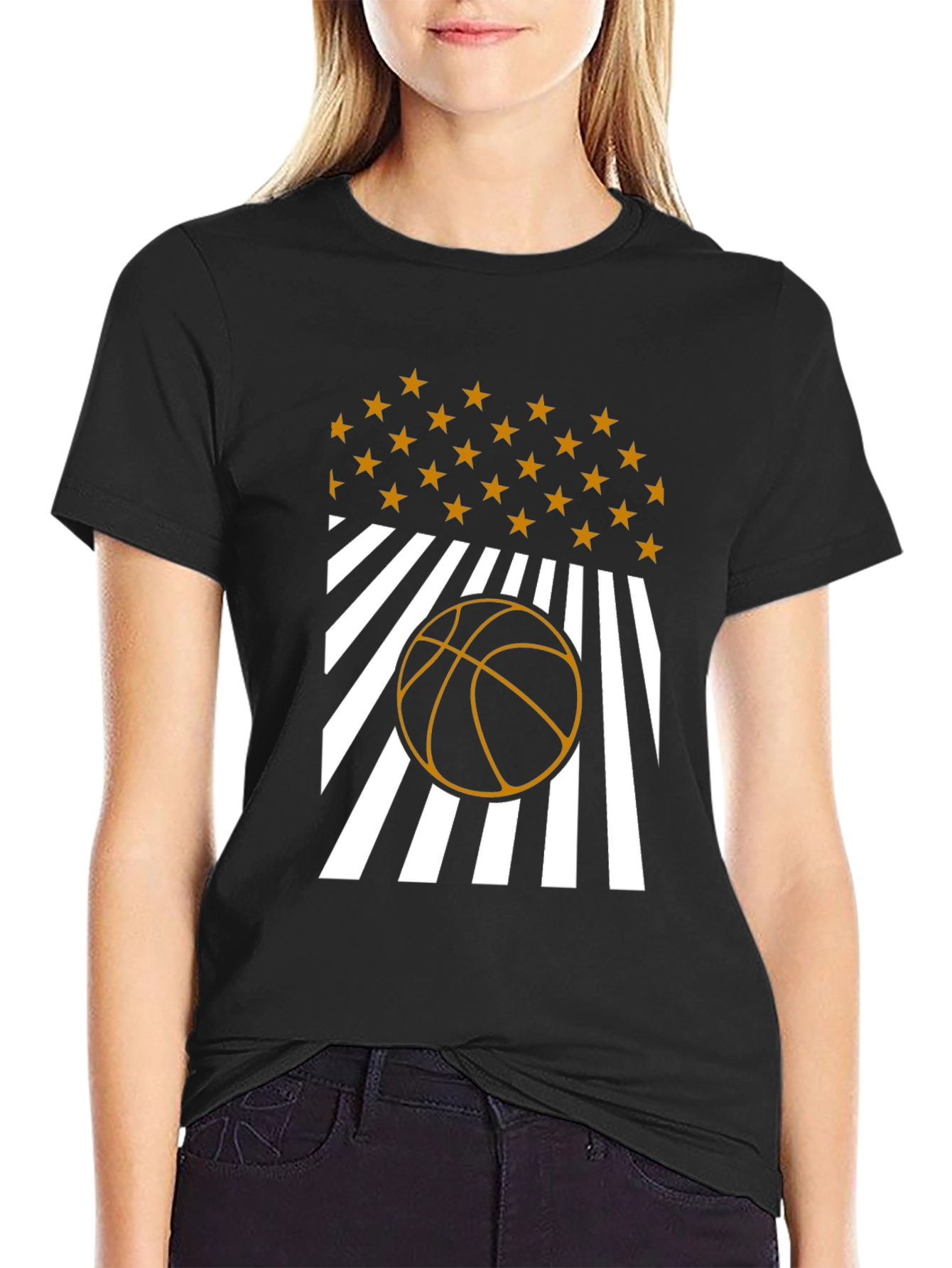 Basketball Stars & Stripes Graphic Tee