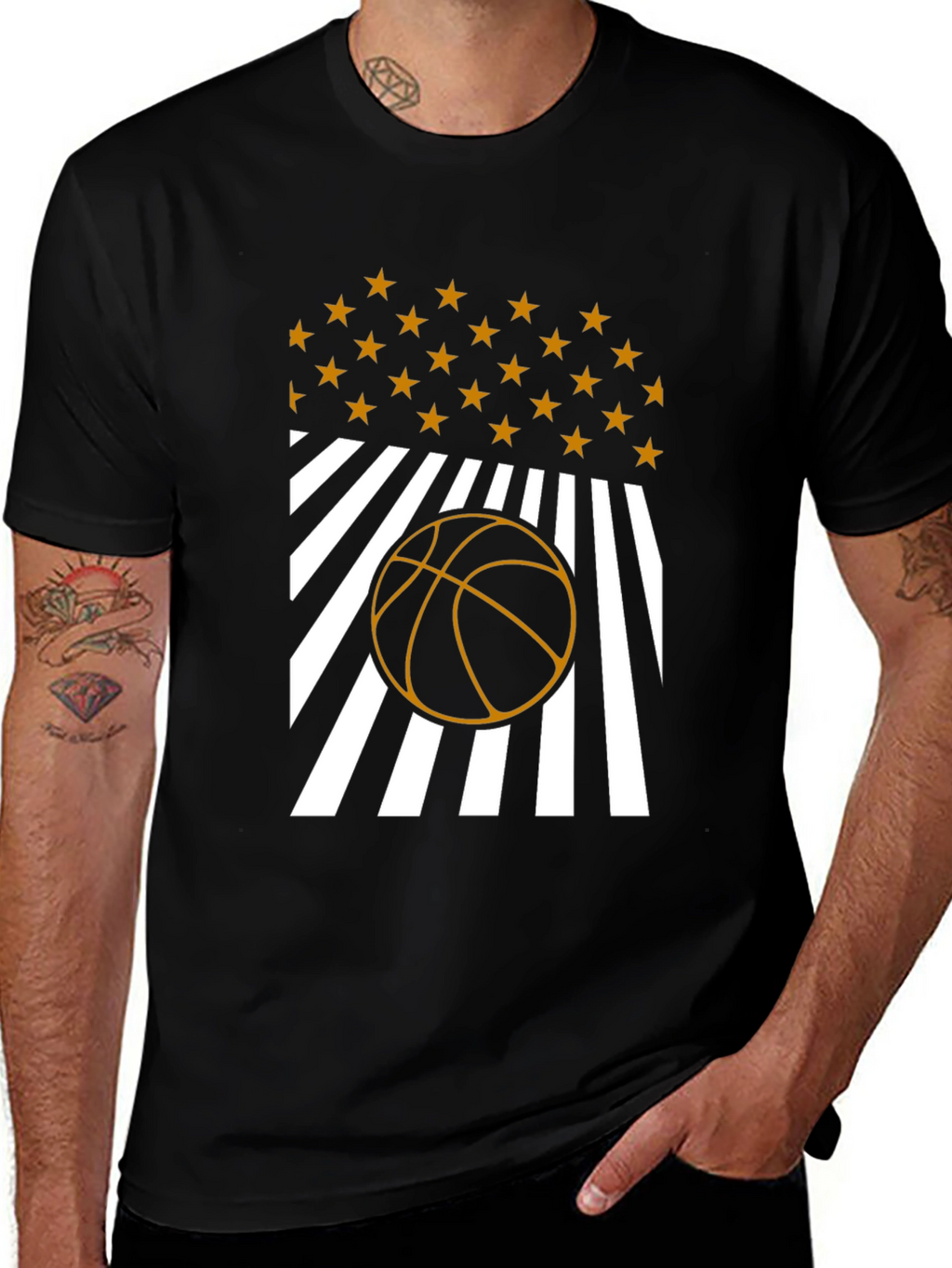 Basketball Stars & Stripes Graphic Tee