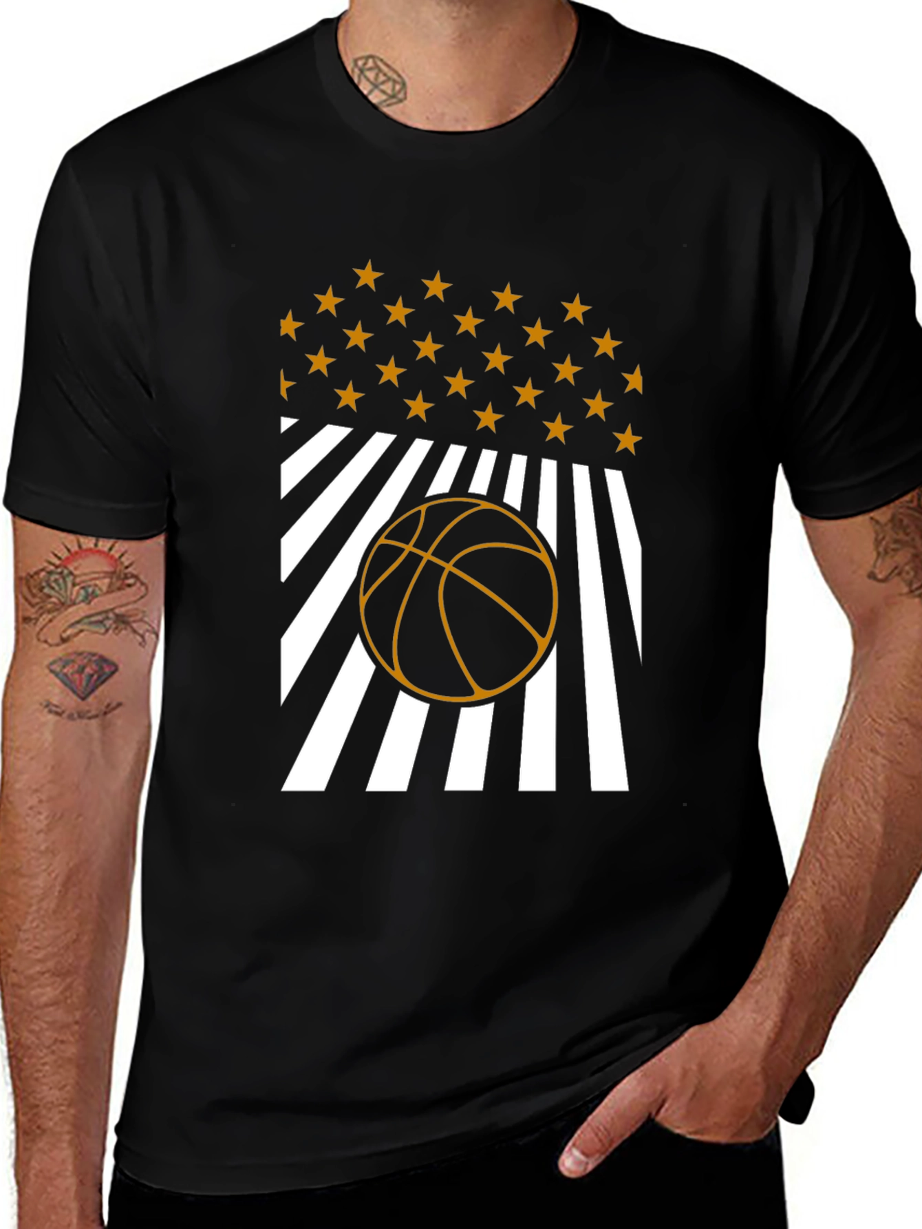 Basketball Stars & Stripes Graphic Tee